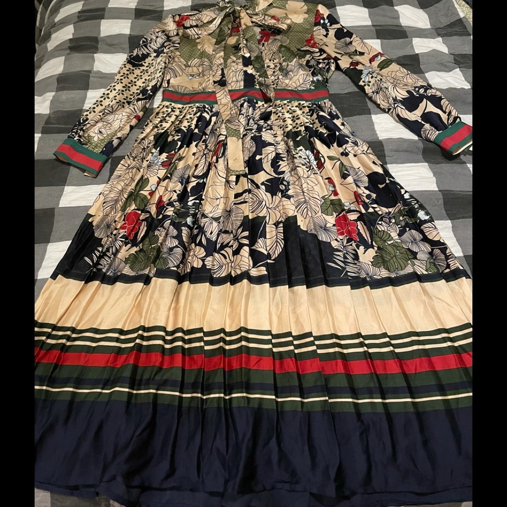 Floral Print Button up A-line Midi Dress